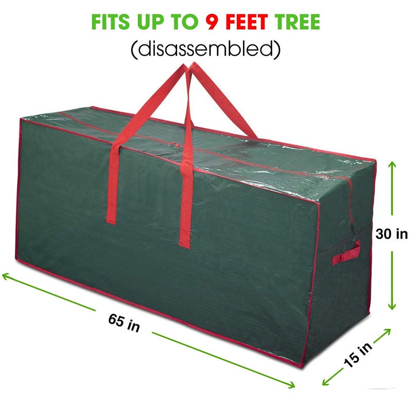 Propik Christmas Tree Storage Bag | Fits Up to 9 Ft. Tall Disassembled Tree | 65â€ X 15â€ X 30â€ Holiday Tree Storage Case | Xmas Storage Container with Handles and Sleek Zipper (Green) - Image 2